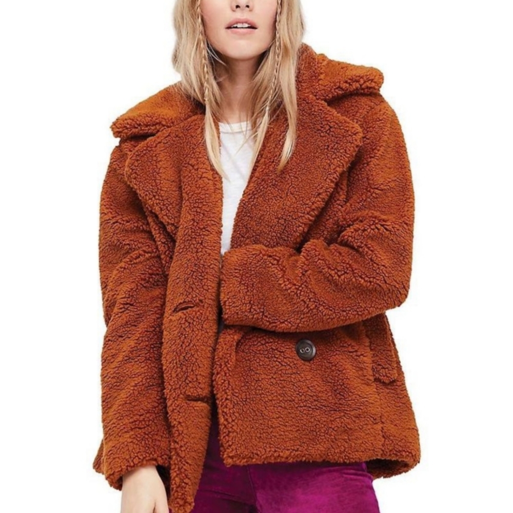 Free People Teddy Bear Peacoat Jacket